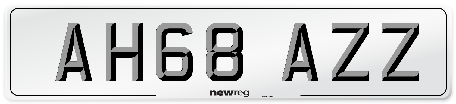 AH68 AZZ Number Plate from New Reg
